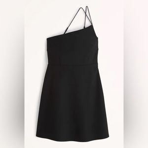 Black Strappy One-Shoulder Skort Dress.